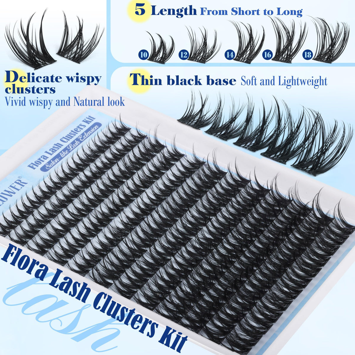 Lanflower Flora Lash Clusters Kit packaging reflects premium presentation.