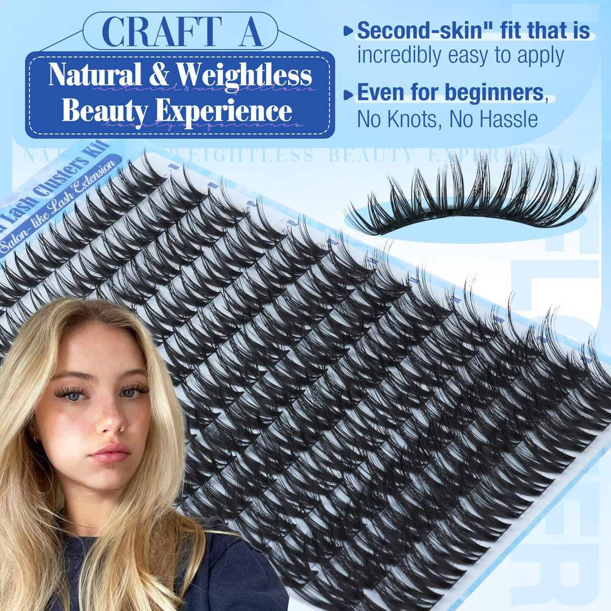 LANFLOWER Flora Lash Clusters Kit pre-cut clusters ready to achieve a full look.