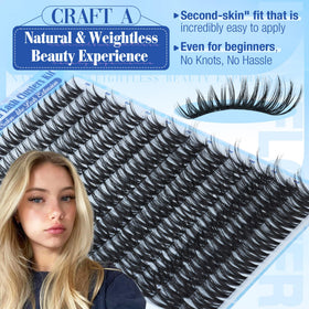 LANFLOWER Flora Lash Clusters Kit pre-cut clusters ready to achieve a full look.