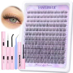LANFLOWER lash-extension kit bond and seal for durable at-home lash adhesion.