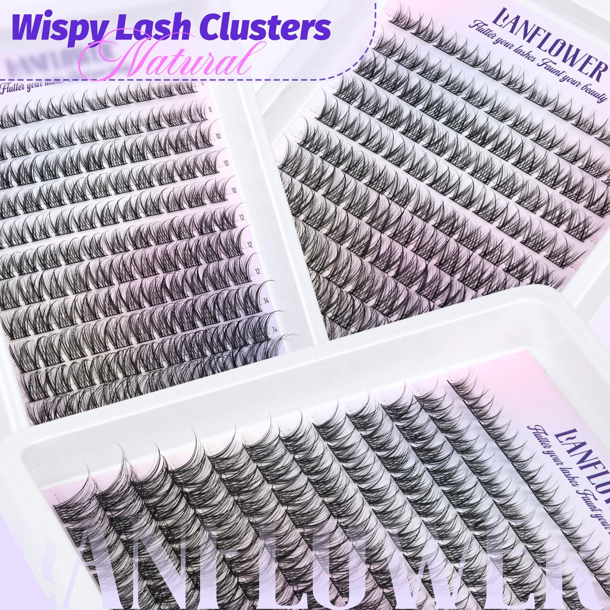 Lanflower Lash Tweezers included tool aiding precise cluster placement.