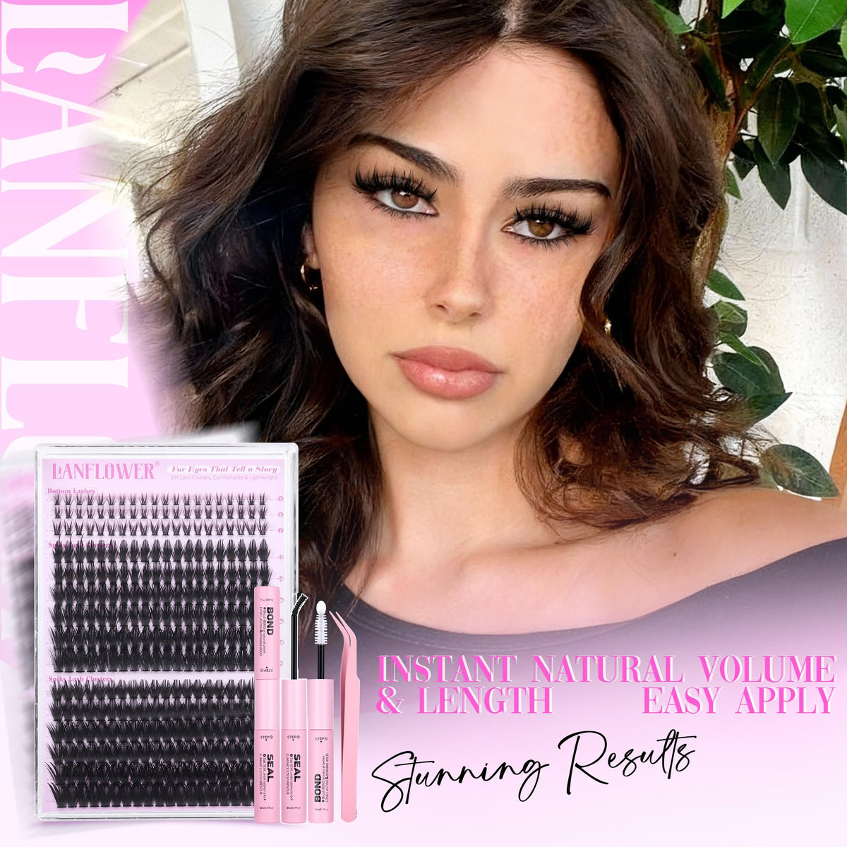 LANFLOWER Lightweight Comfort Lashes stay gentle on natural lashes through wear.