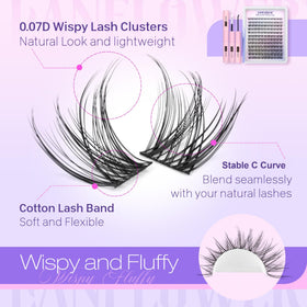 Lanflower Natural Look Lash Extensions Kit in open pack for subtle enhancement.