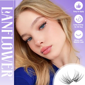 LANFLOWER soft-band lash clusters for lightweight, comfortable wear.