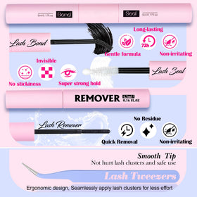 LANFLOWER wispy lash clusters 10-16mm for natural-looking volume.