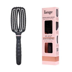 L'ANGE HAIR detangling paddle brush with nylon bristles for gentle detangling on wet or dry hair.