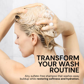 Aloe-rich hydration in L'ANGE HAIR Everyday Daily Shampoo on scalp