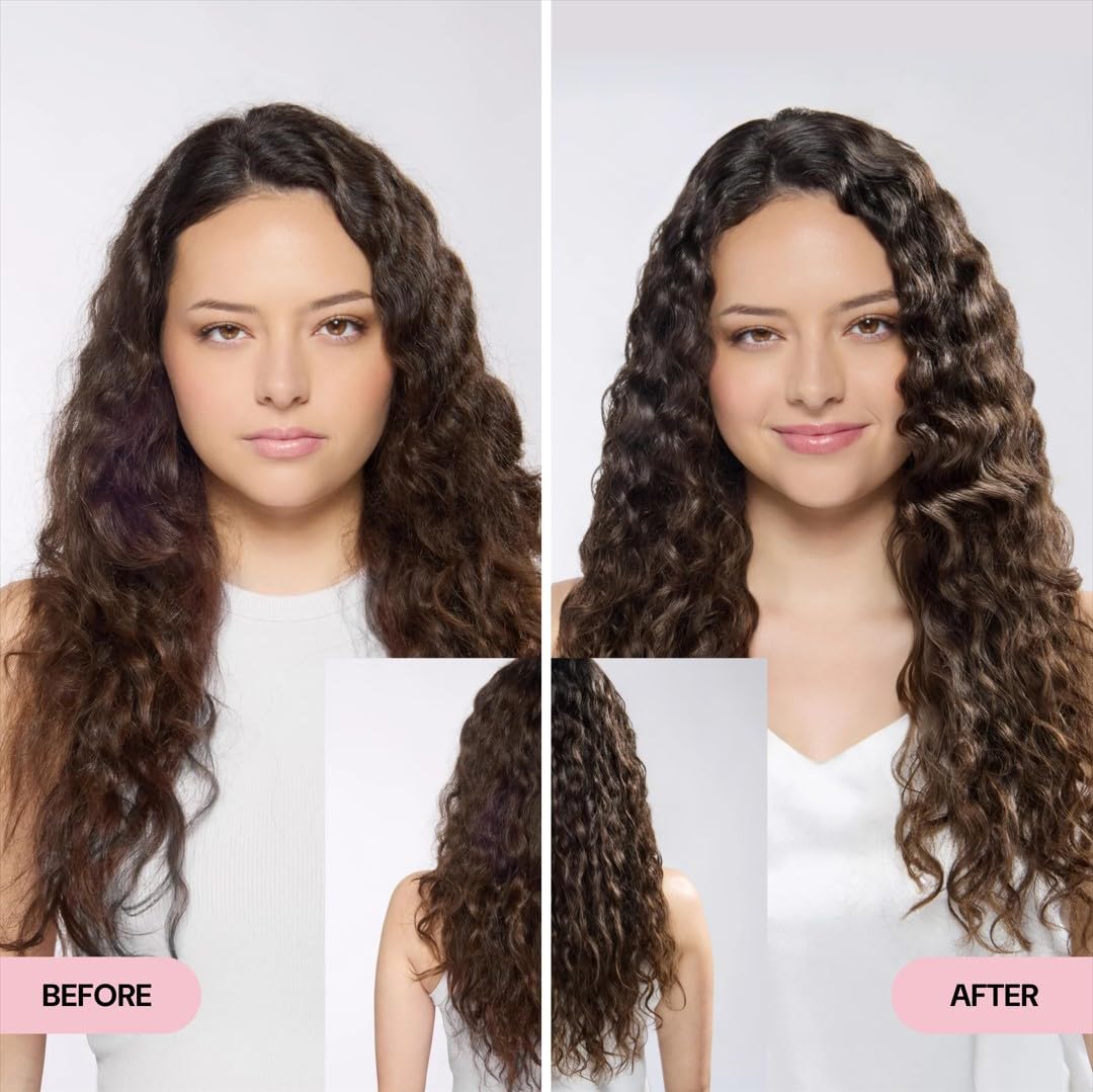 L'ANGE HAIR conditioner application on hair demonstrating detangling and slip.