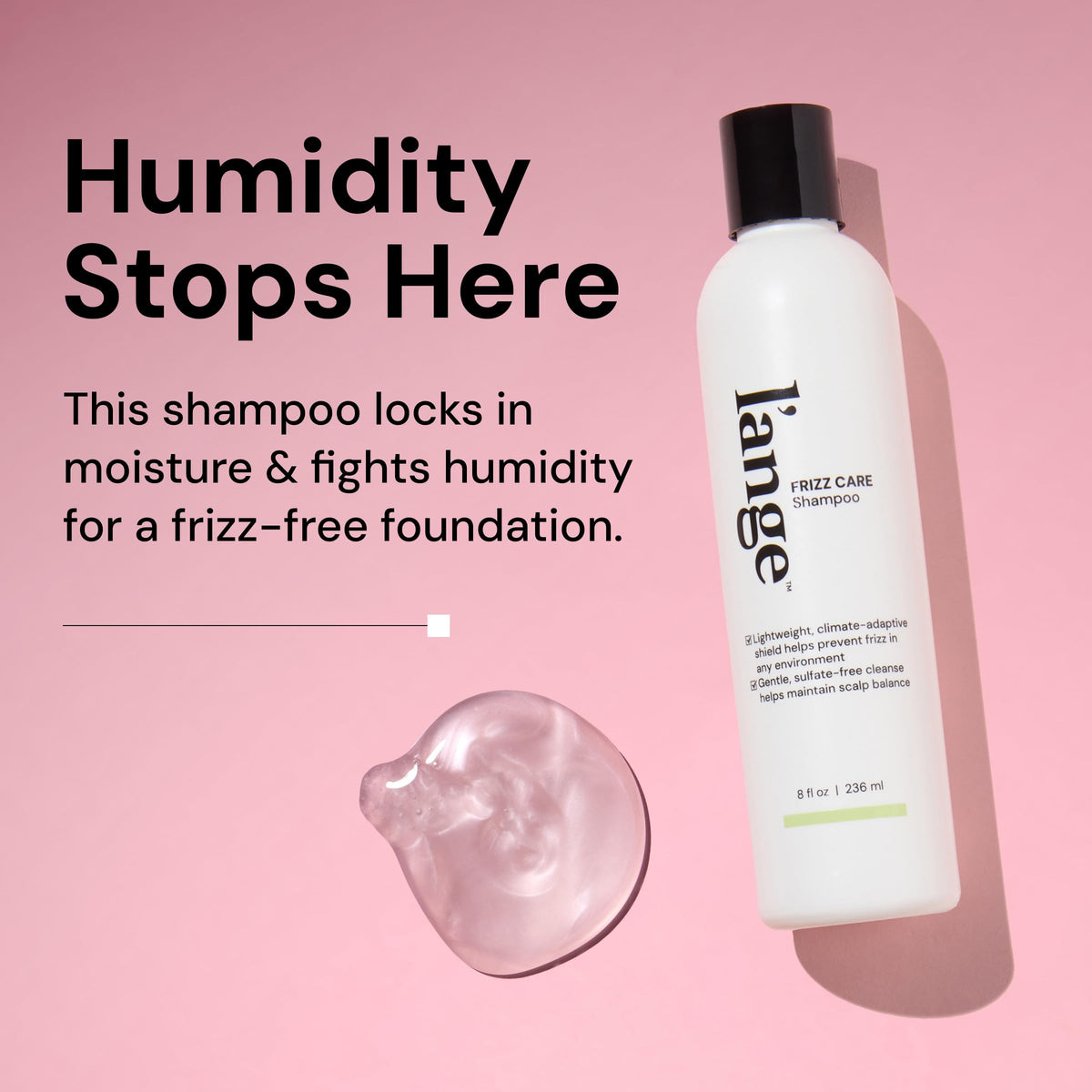 Close-up of foamy lather from L’ANGE HAIR Frizz Care shampoo for gentle cleansing.