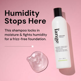 Close-up of foamy lather from L’ANGE HAIR Frizz Care shampoo for gentle cleansing.