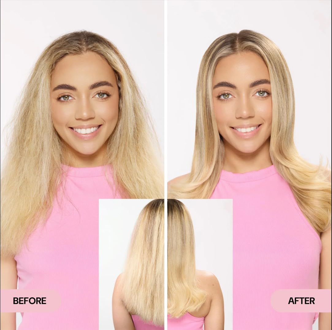 L'ANGE HAIR smoothing action close-up showing frizz reduction.