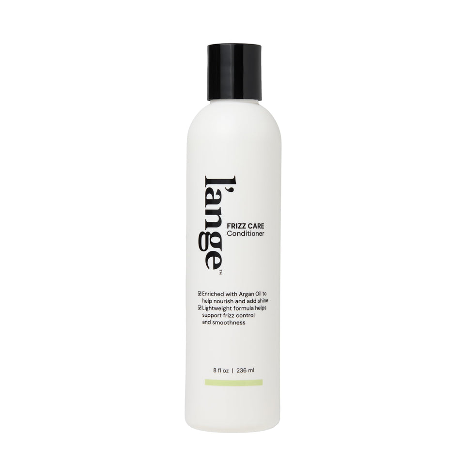 L'ANGE HAIR Frizz Care smoothing conditioner bottle for frizz control.