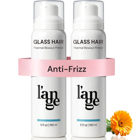 L'ANGE HAIR Glass Hair heat protectant spray bottle provides weightless protection for blowouts.