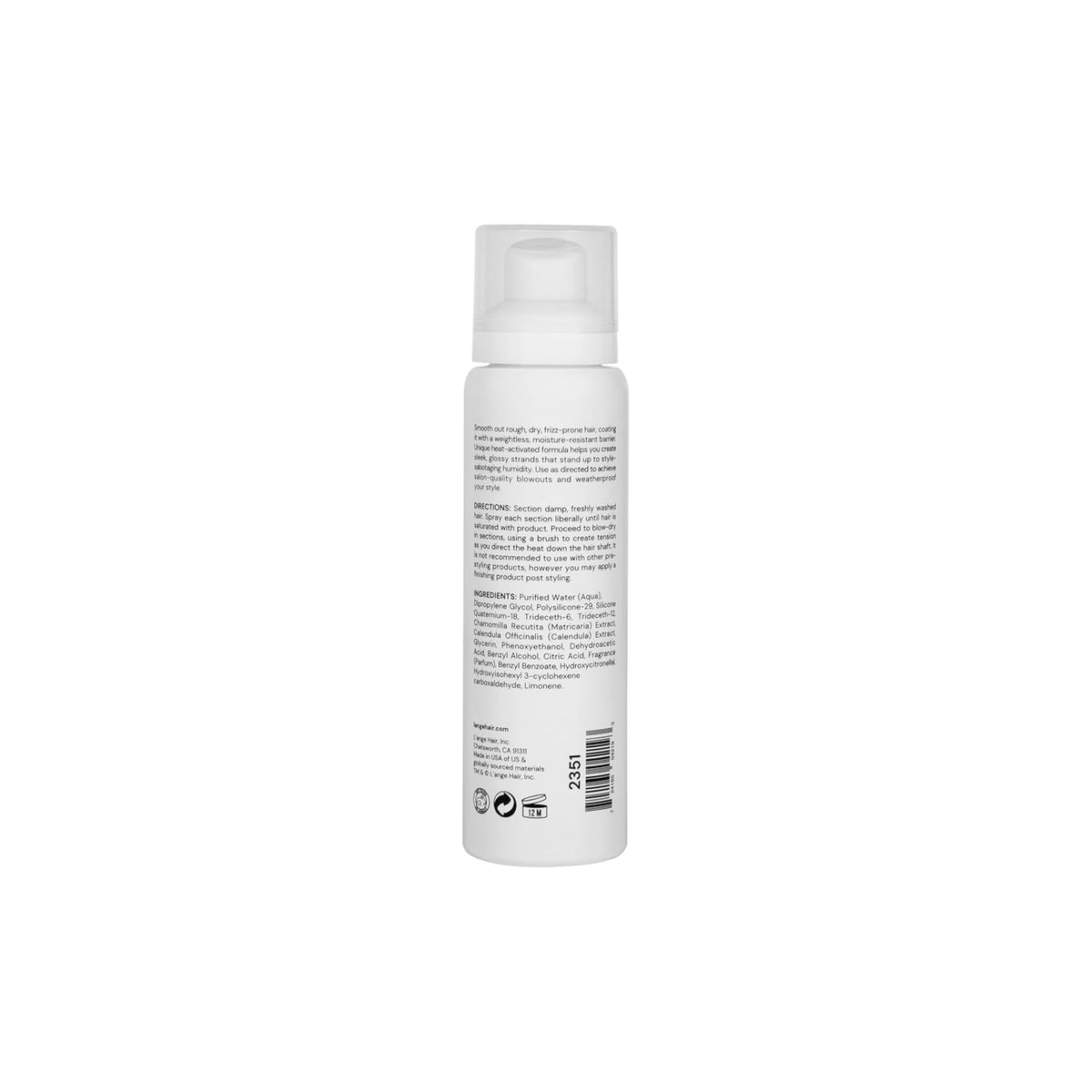 L'ANGE HAIR Glass Hair protects against humidity for a long-lasting finish.