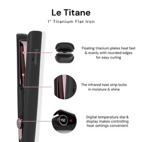 L'ANGE HAIR Le Titane curved edges enable versatile styling with snag-free glide