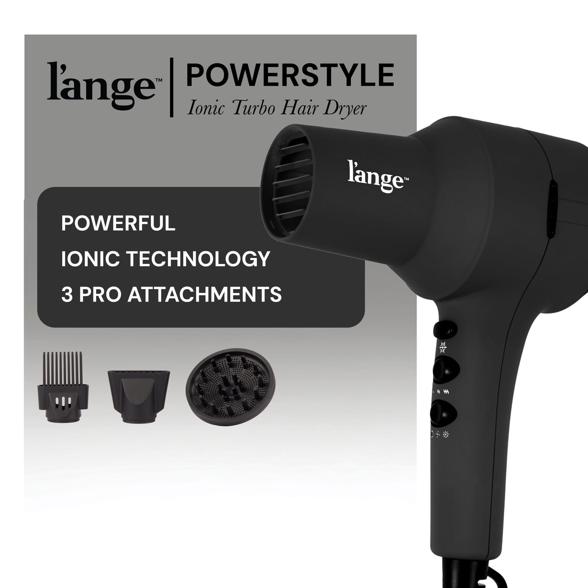 L'ANGE PowerStyle Turbo Ionic Dryer back view highlighting lightweight design