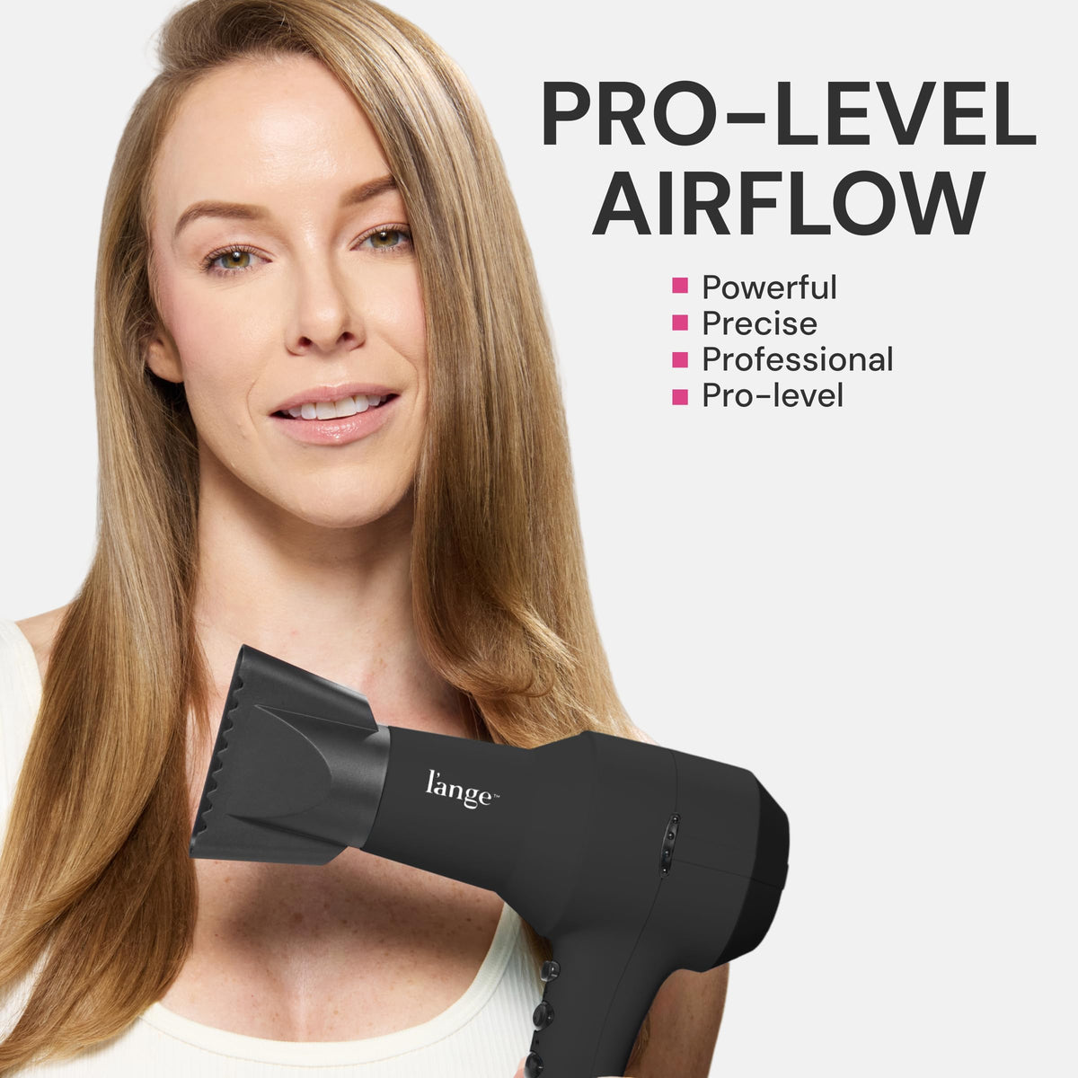 L'ANGE PowerStyle Turbo Ionic Dryer with diffuser attachment for balanced curls