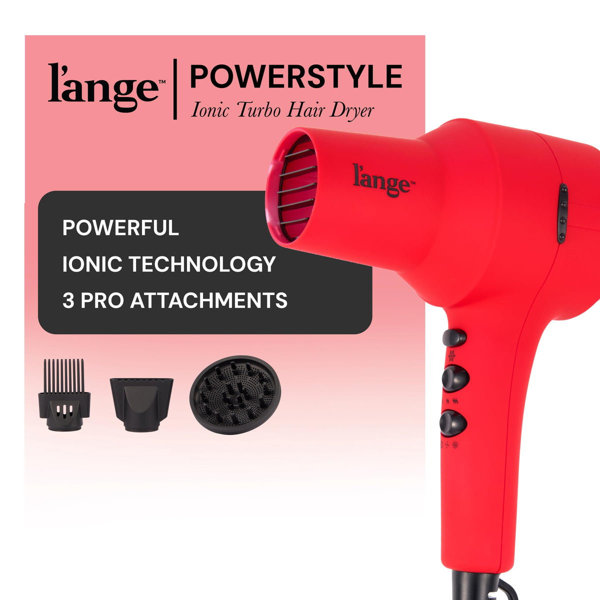 LANGE PowerStyle Turbo diffuser adds volume and controlled curls.