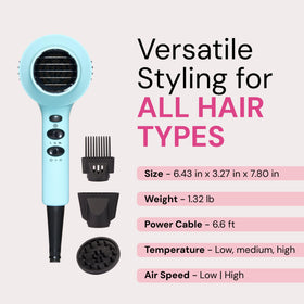 Professional motor of the PowerStyle Turbo Ionic Hair Dryer supports durable, long-lasting performance.