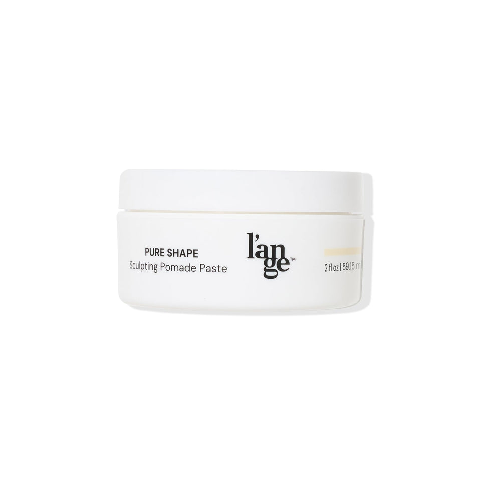 L’ANGE HAIR Pure Shape Sculpting Paste jar shows matte texture and flexible hold.