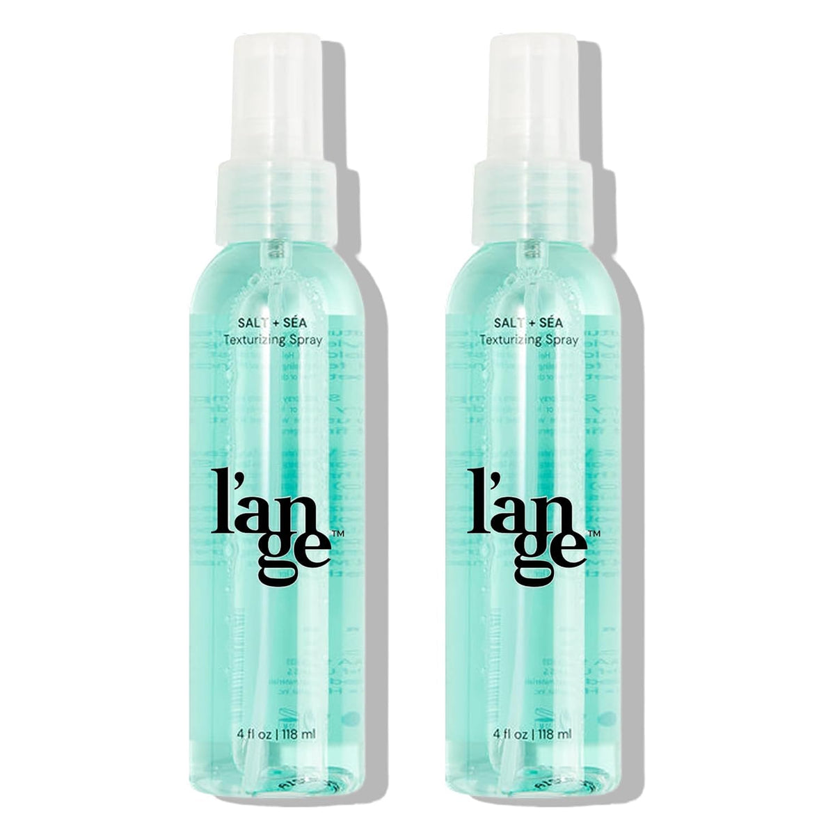 L'ANGE HAIR Sea Salt Texturizing Spray bottle front adds beachy texture and lift.