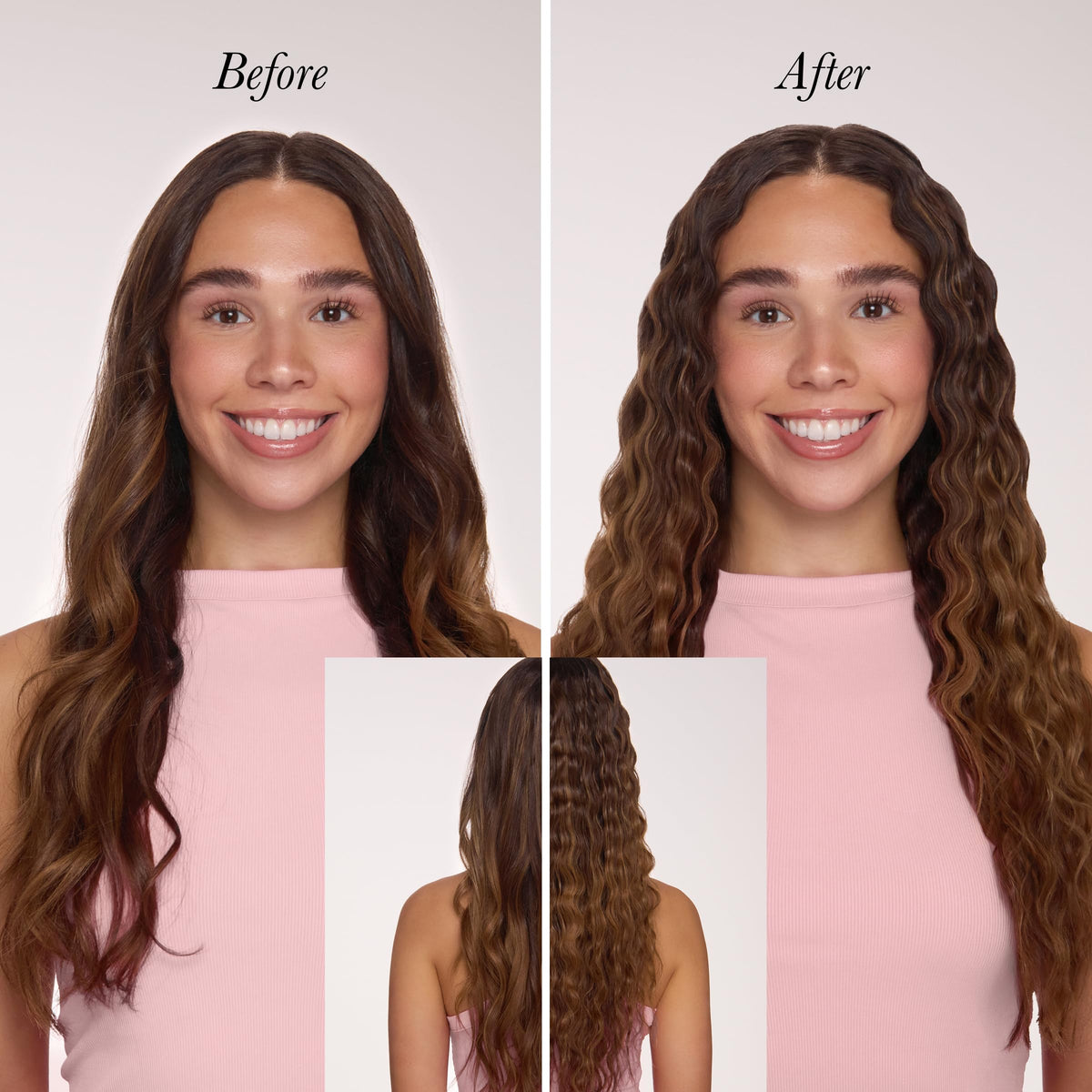 L'ANGE HAIR Sea Salt Texturizing Spray hands-on application for casual, textured hair.