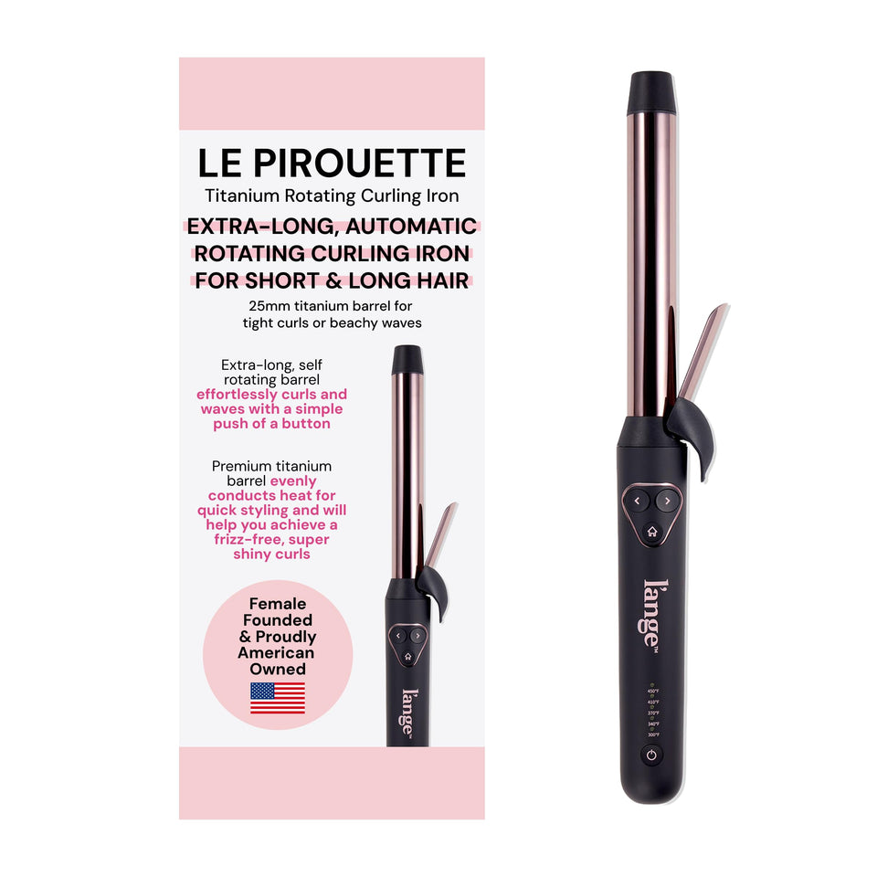 L'ANGE HAIR Le Pirouette 25mm titanium barrel delivers fast, lasting curls.