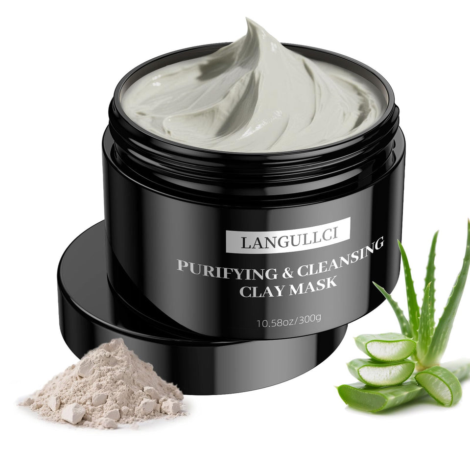 LANGULLCI clay mask purifying action with kaolin and charcoal for deep cleansing