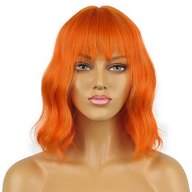 LANICE cosplay wig orange 12 inch bangs for events and parties.