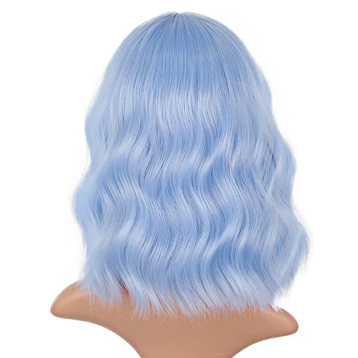 LANICE blue wig with bangs offers soft, skin-friendly synthetic fibers