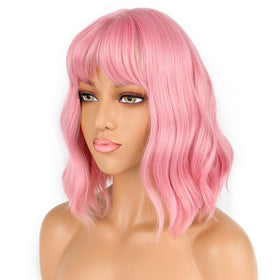 LANICE wig cap included with pink wig, comfortable wear for all-day cosplay