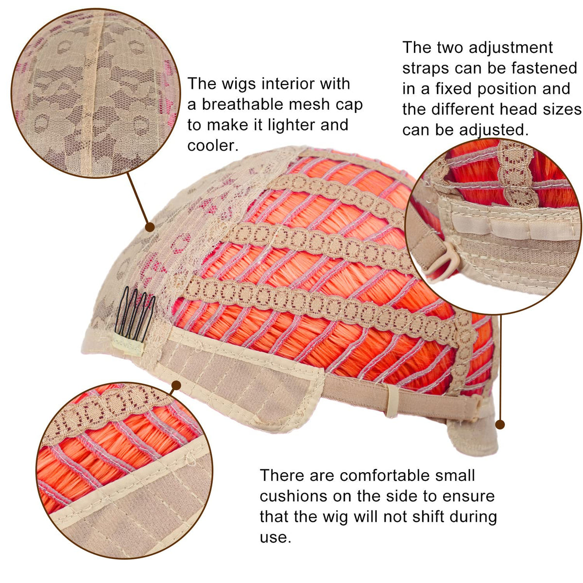 LANICE wig cap included to secure fit and protect fibers.