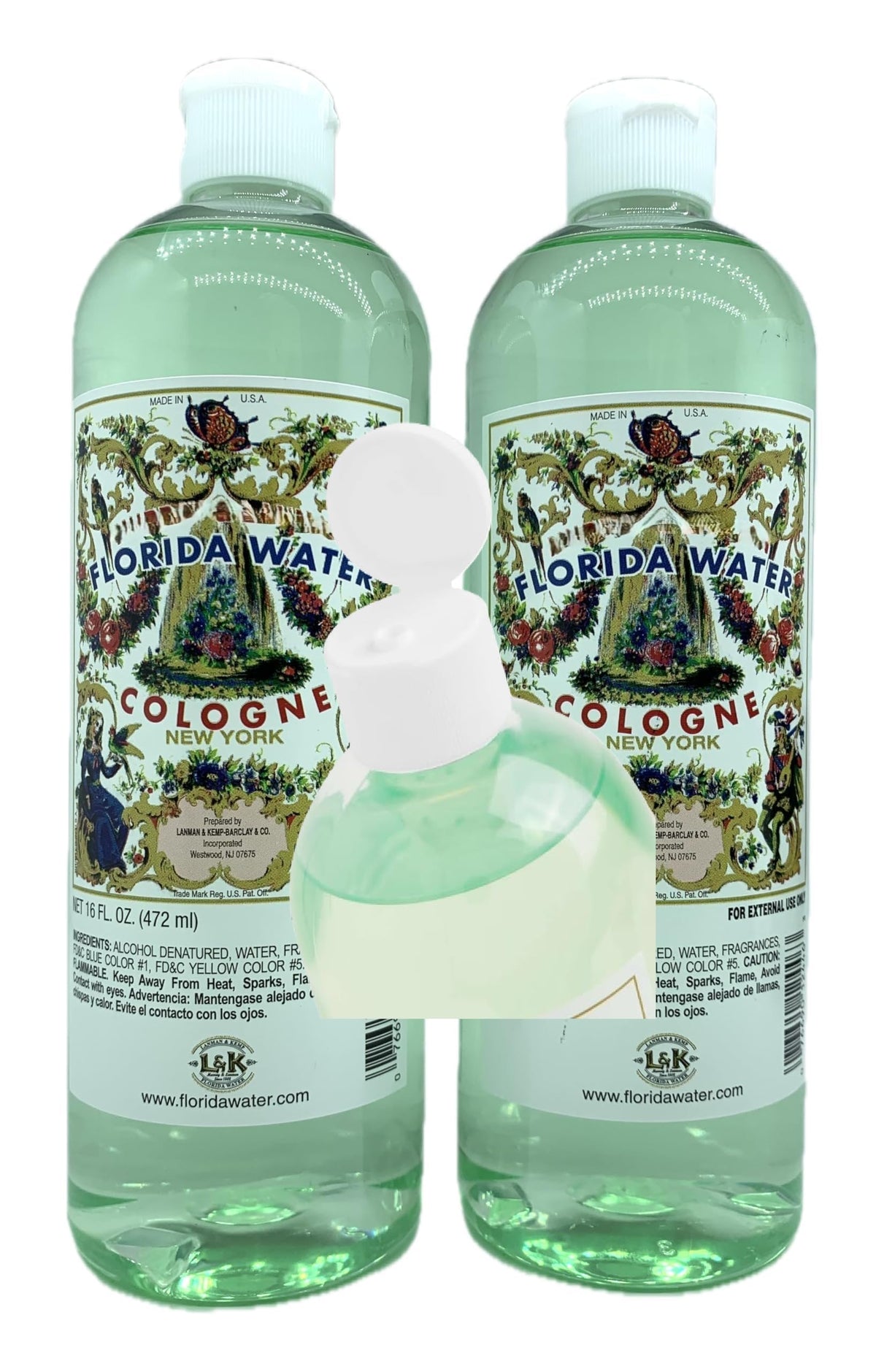 Lanman & Kemp Florida Water Splash bottle front view for refreshing atmosphere.