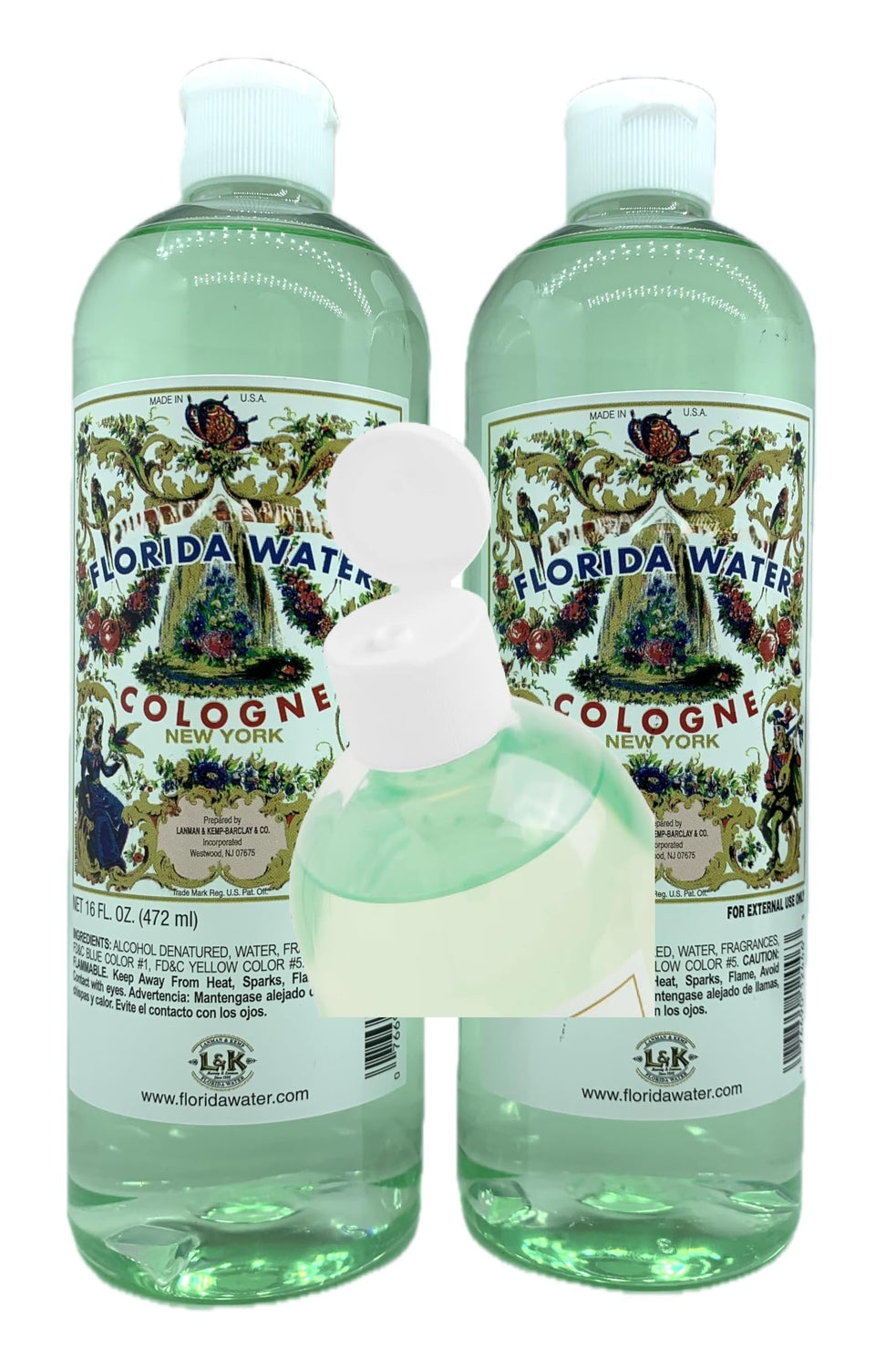 Lanman & Kemp Florida Water Splash bottle front view for refreshing atmosphere.