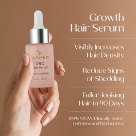 Lanmeri applying serum on scalp depicts a simple thinning-hair routine