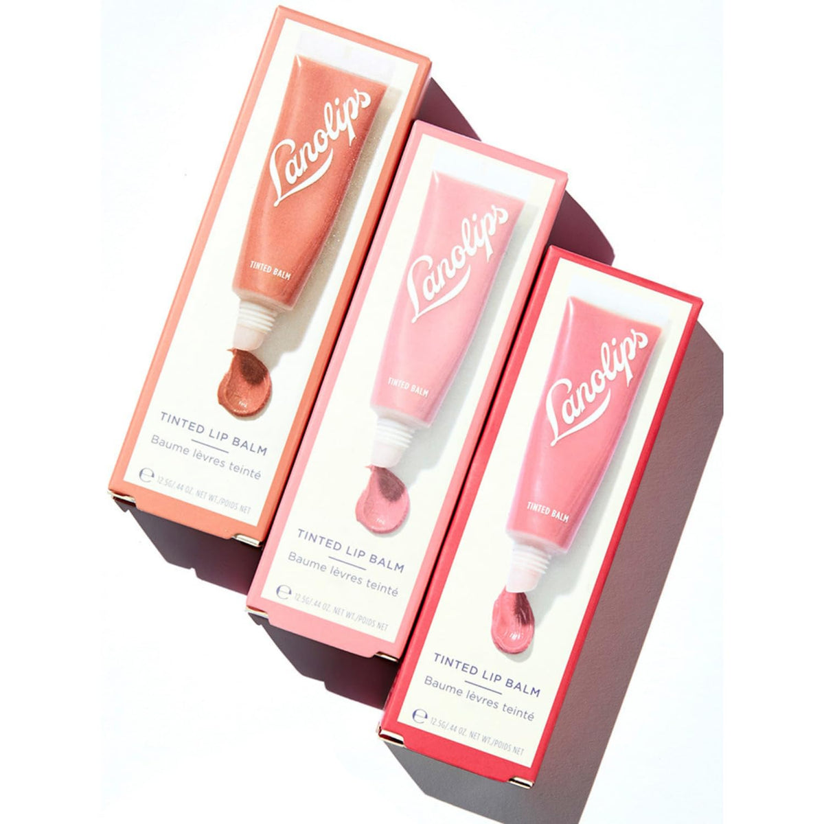 Lanolips Essentials Lip Tint Gift Set – Rhubarb shade adds natural warmth.