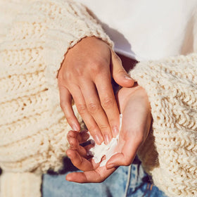 Lanolips Rose Hand Cream texture emphasizes nourishing butter and vitamin E