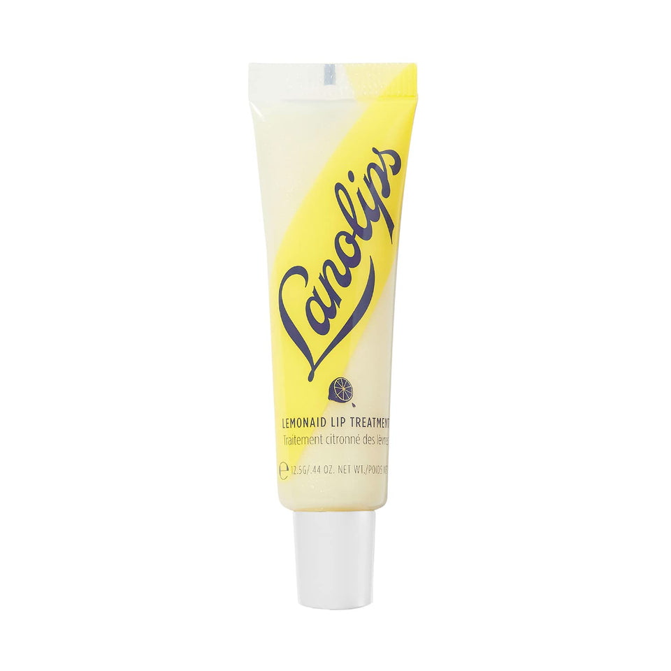 Lanolips Lemonaid Lip Treatment jar close-up showing glossy texture for daily hydration and subtle sparkle.