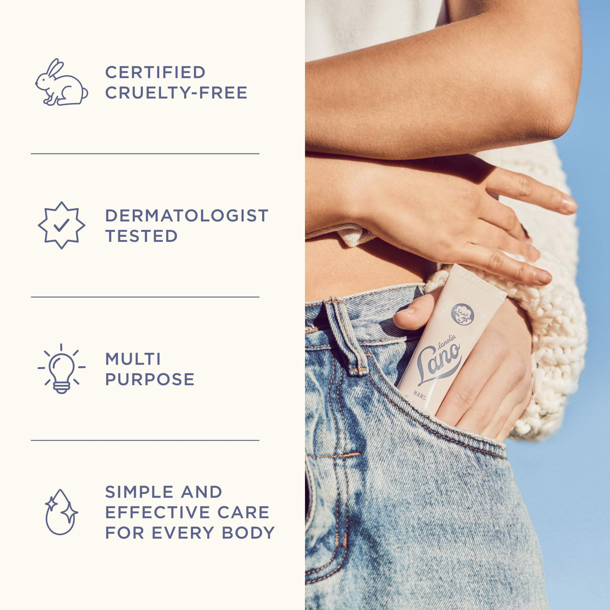 Lanolips Travel-size hand cream is perfect for pockets or purses.