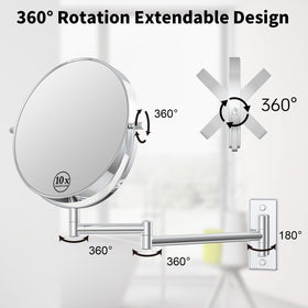 LANSI chrome finish makeup mirror offers a durable, stylish look