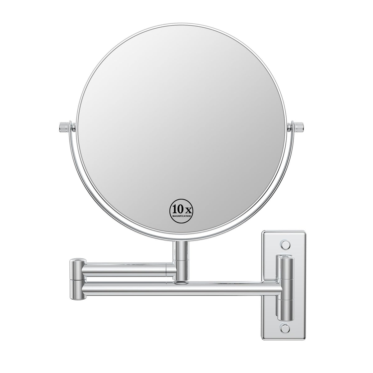 LANSI wall-mounted makeup mirror with 10x and 1x magnification for precise grooming