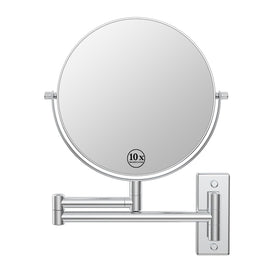 LANSI wall-mounted makeup mirror with 10x and 1x magnification for precise grooming