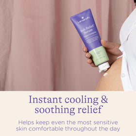 Lansinoh Itch Relief Serum ingredients highlight aloe, jojoba, and apricot oils.