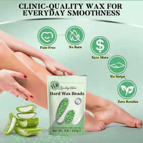 LANSLEYWAX Aloe Hard Wax Beads bikini area waxing for smooth skin