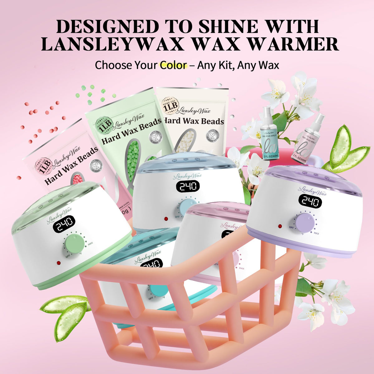 Legs waxing session with LansleyWax beads for smooth skin