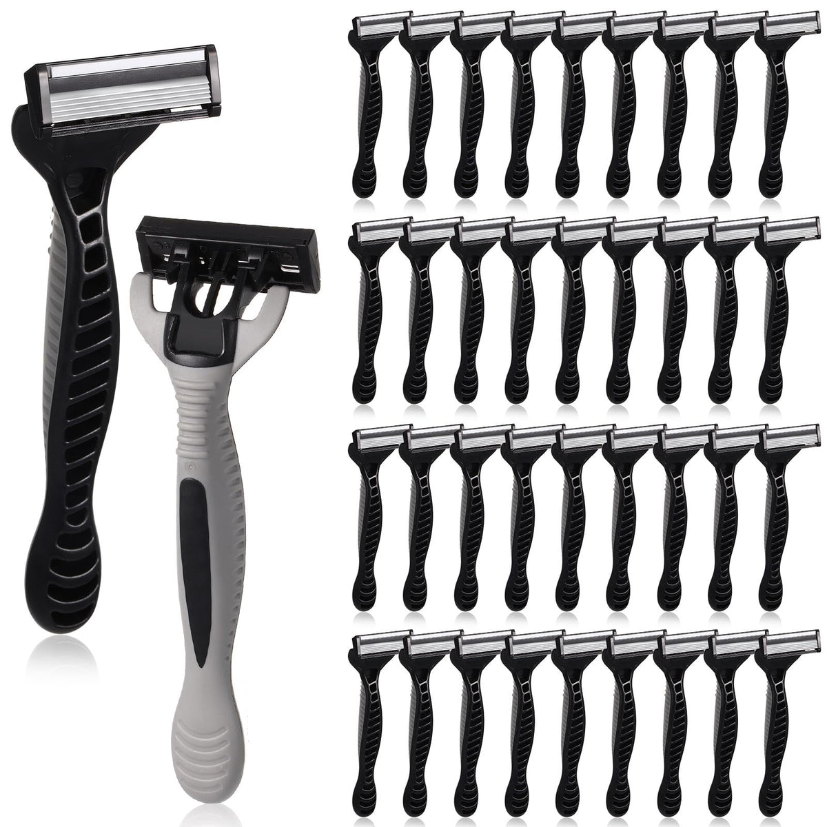 Lanties 24-piece men's disposable razors with individual packaging for safe travel
