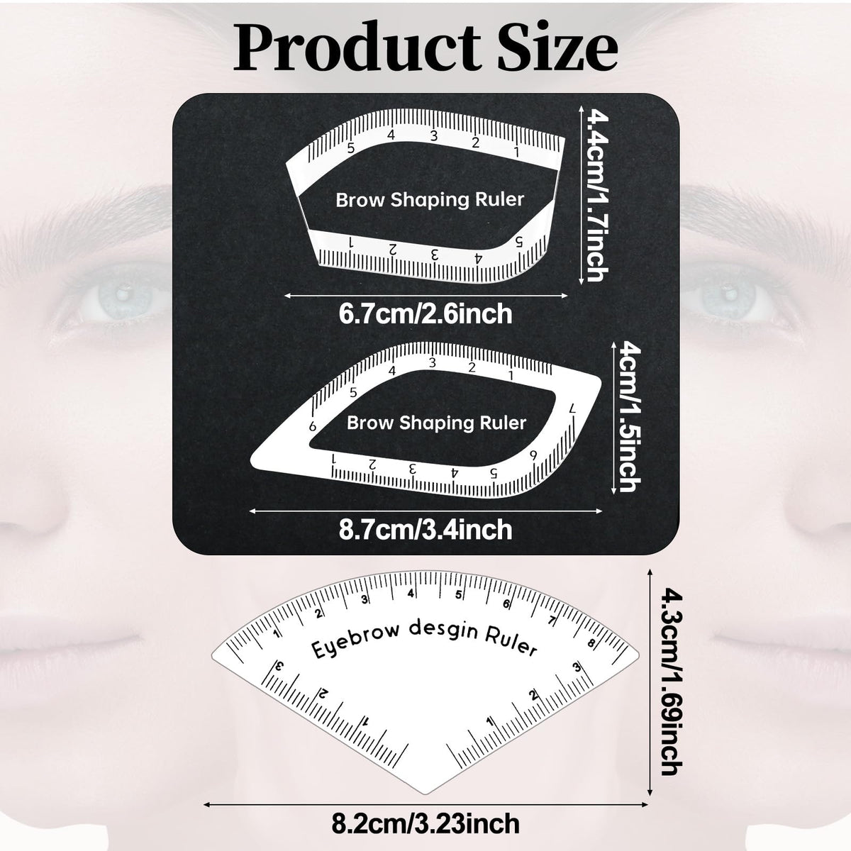 Lanties arch brow guide ruler supports symmetry for balanced brows.