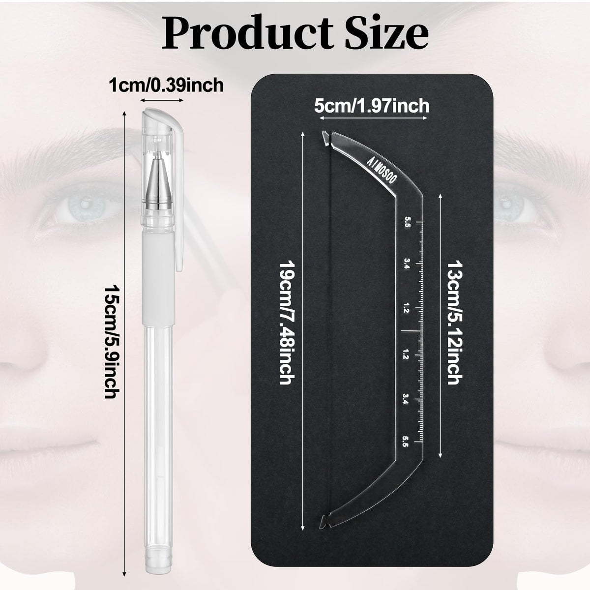 Lanties brow measuring tool PVC is flexible and reusable for consistent shaping.
