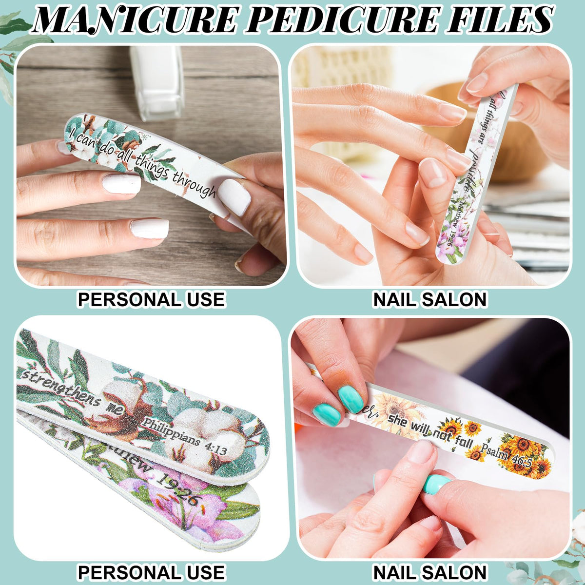 Lanties Christian nail file color patterns ideal for stylish nail care.