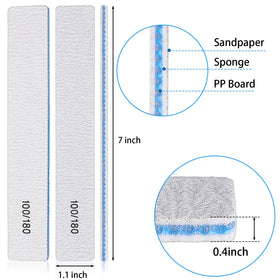 Lanties 100/180 grit double-sided emery board close-up for versatile nail shaping